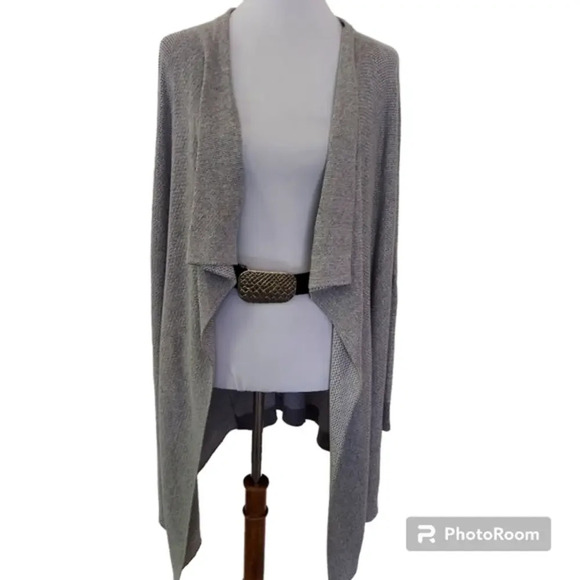 Banana Republic Tonal Gray Cascading‎ Open Front Cardigan - Picture 1 of 13